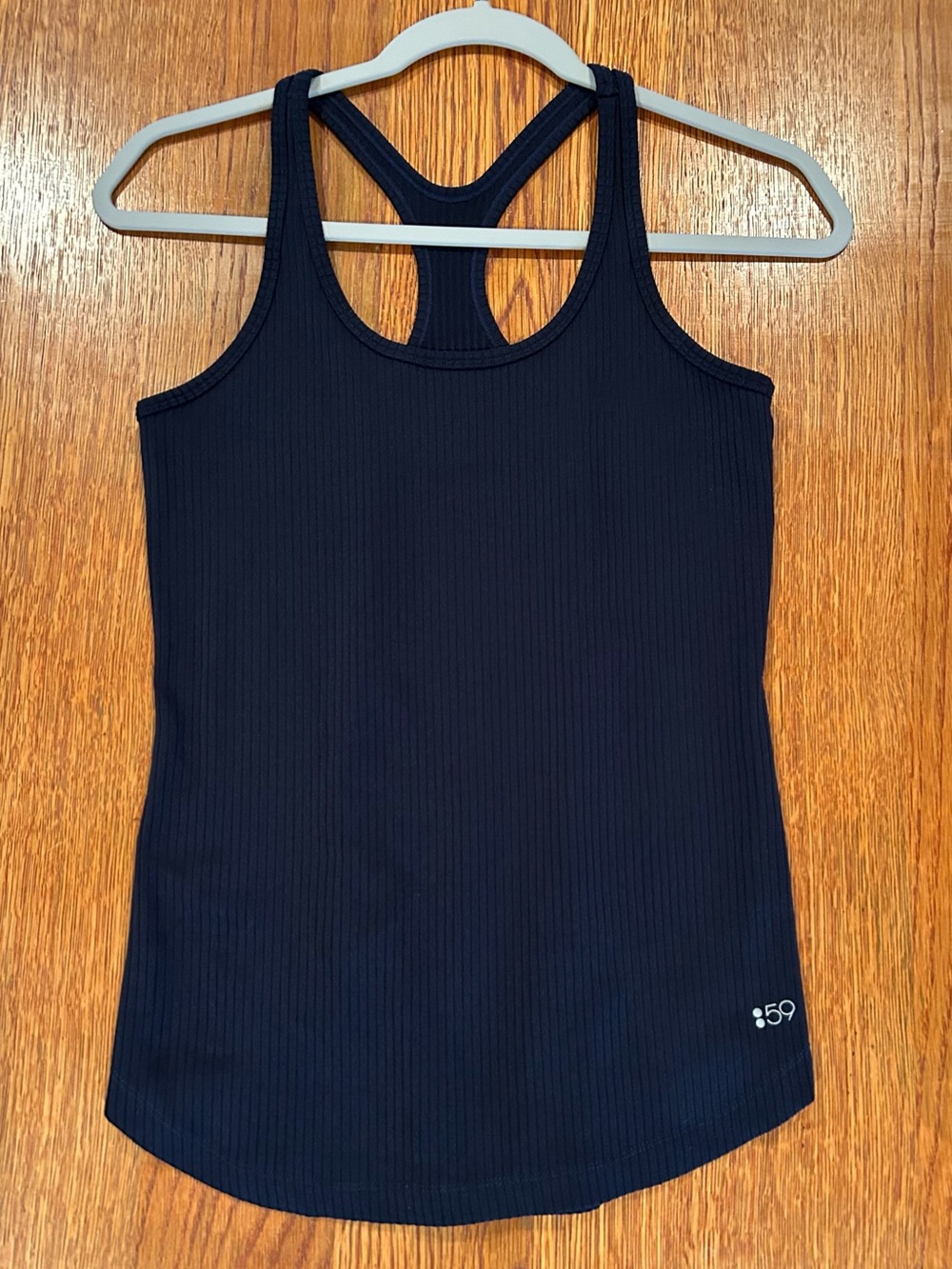 Splits59 Dark Navy Ribbed Racerback Performance Tank - Picture 1 of 4